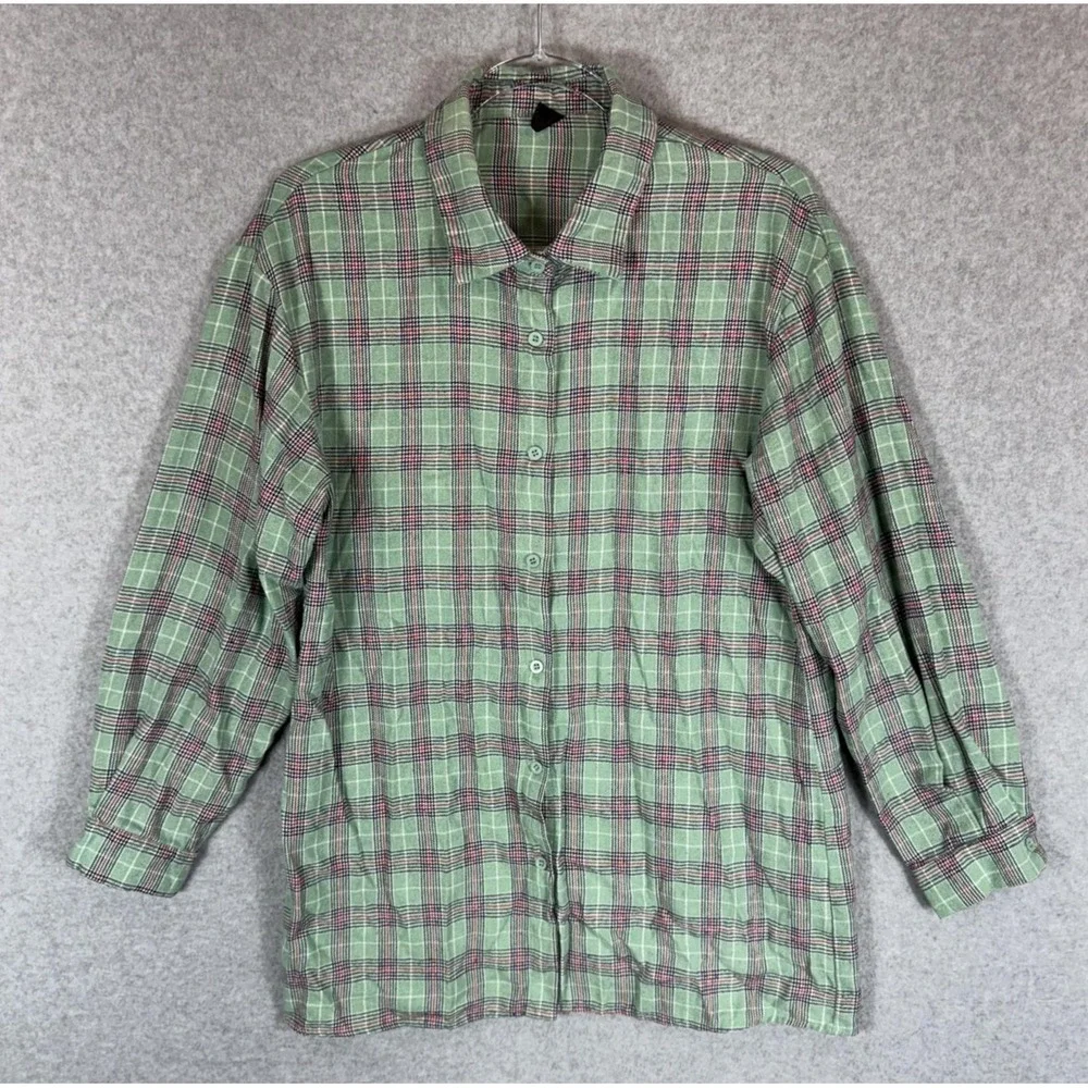 Shein Shirt Mens Medium Plaid Button Up New York Graphic Streetwear